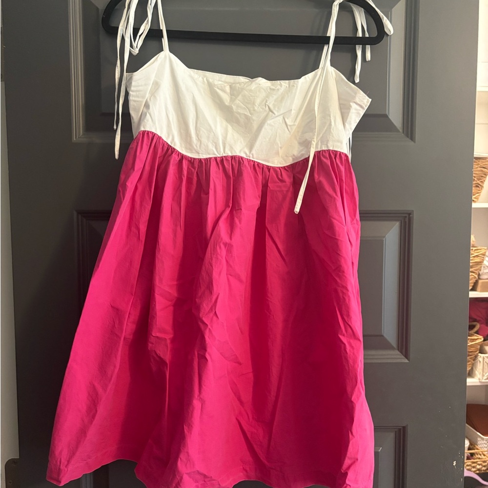 Pink and White Womens Dress